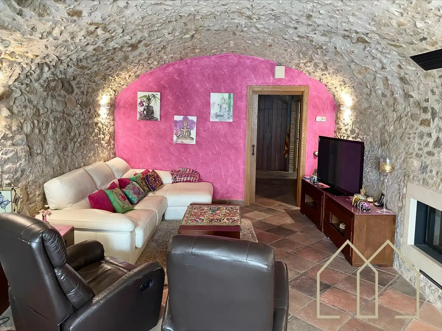 Sala de estar de Casa o chalet en venta en Sant Joan de Mollet con Aire acondicionado, Calefacción y Jardín privado