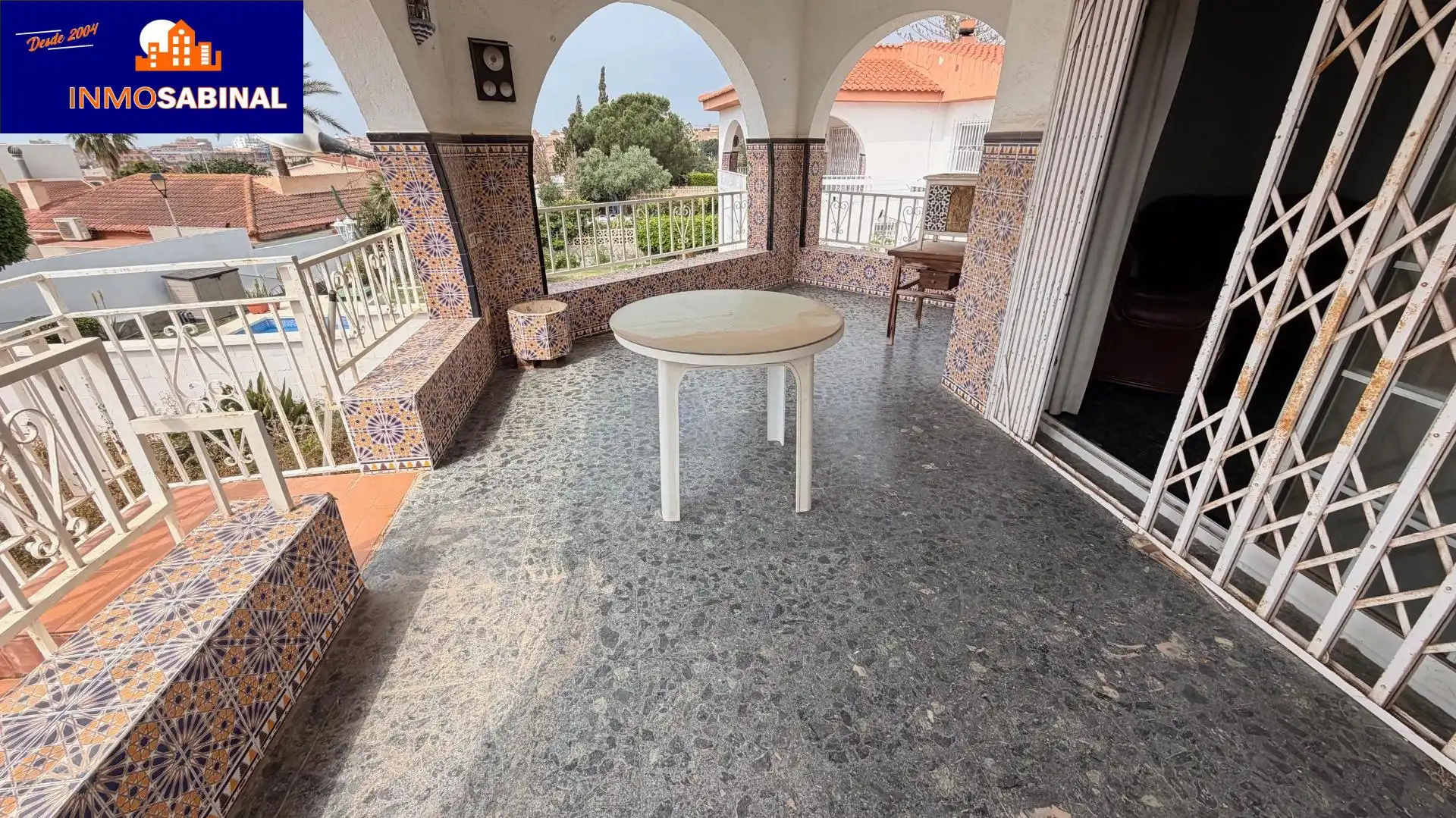 Terraza de Casa o chalet en venta en Roquetas de Mar con Aire acondicionado, Jardín privado y Piscina