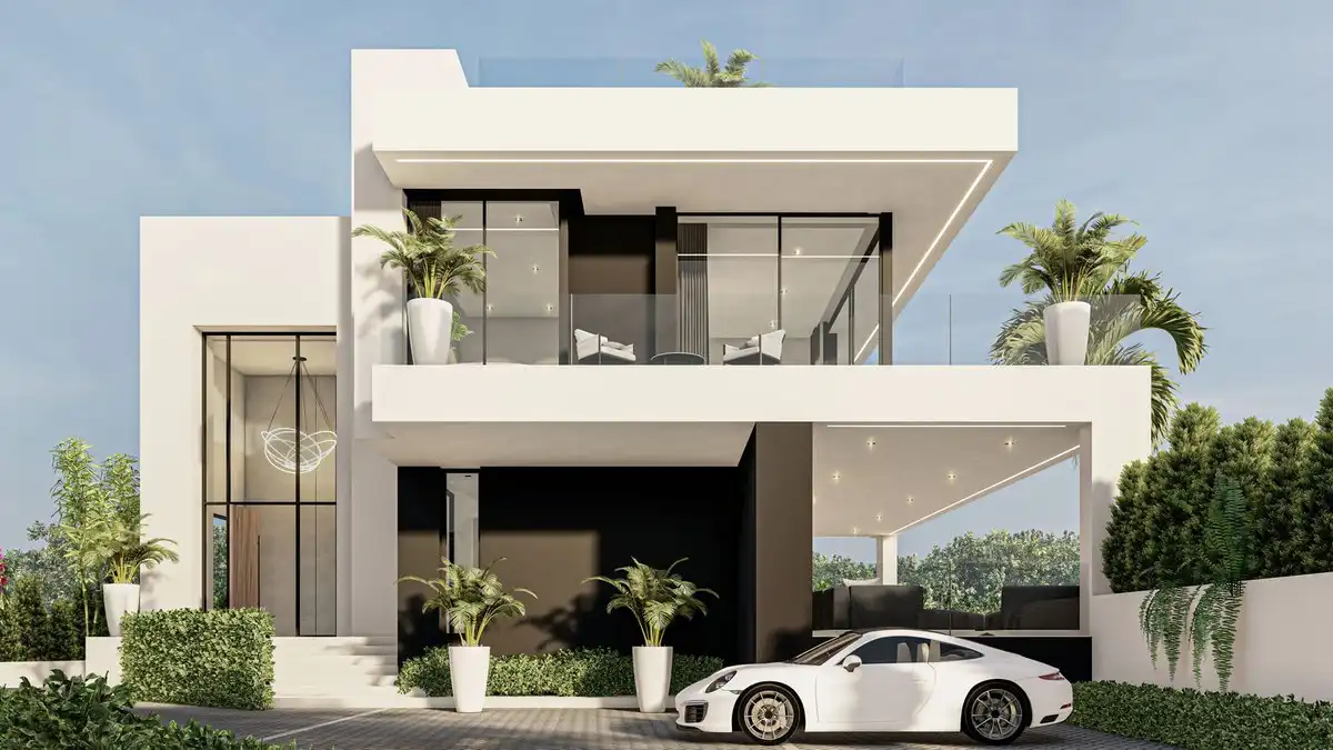 Außenansicht von Haus oder Chalet zum Verkauf in Marbella mit Klimaanlage, Privatgarten und Terrasse