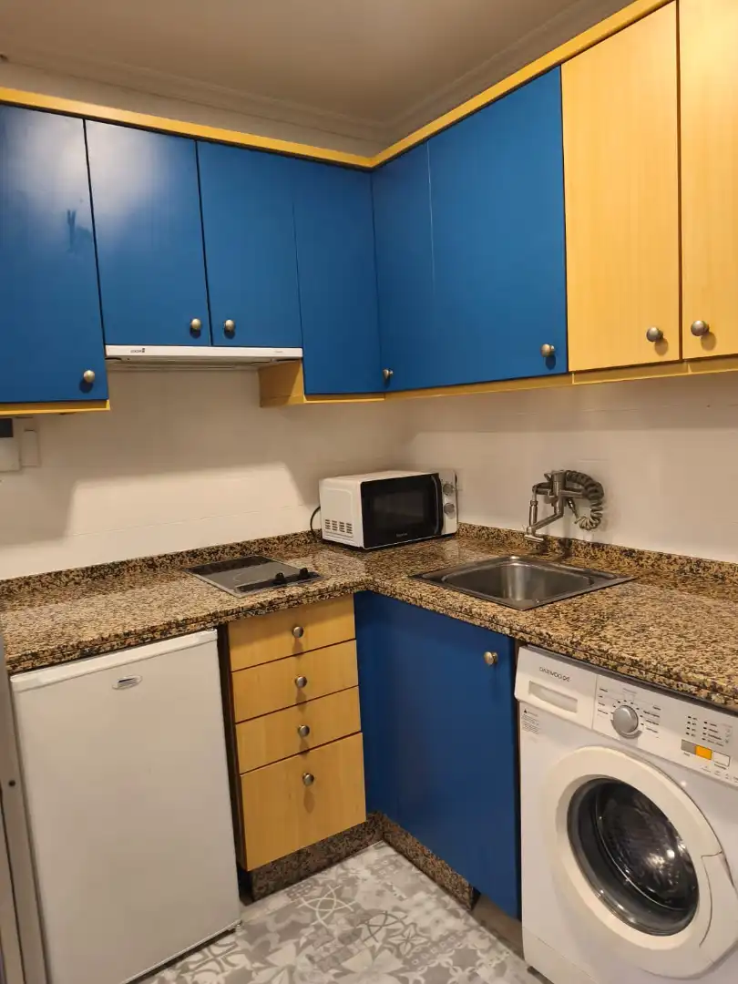 Cocina de Estudio de alquiler en Oviedo  con Calefacción, Parquet y Amueblado