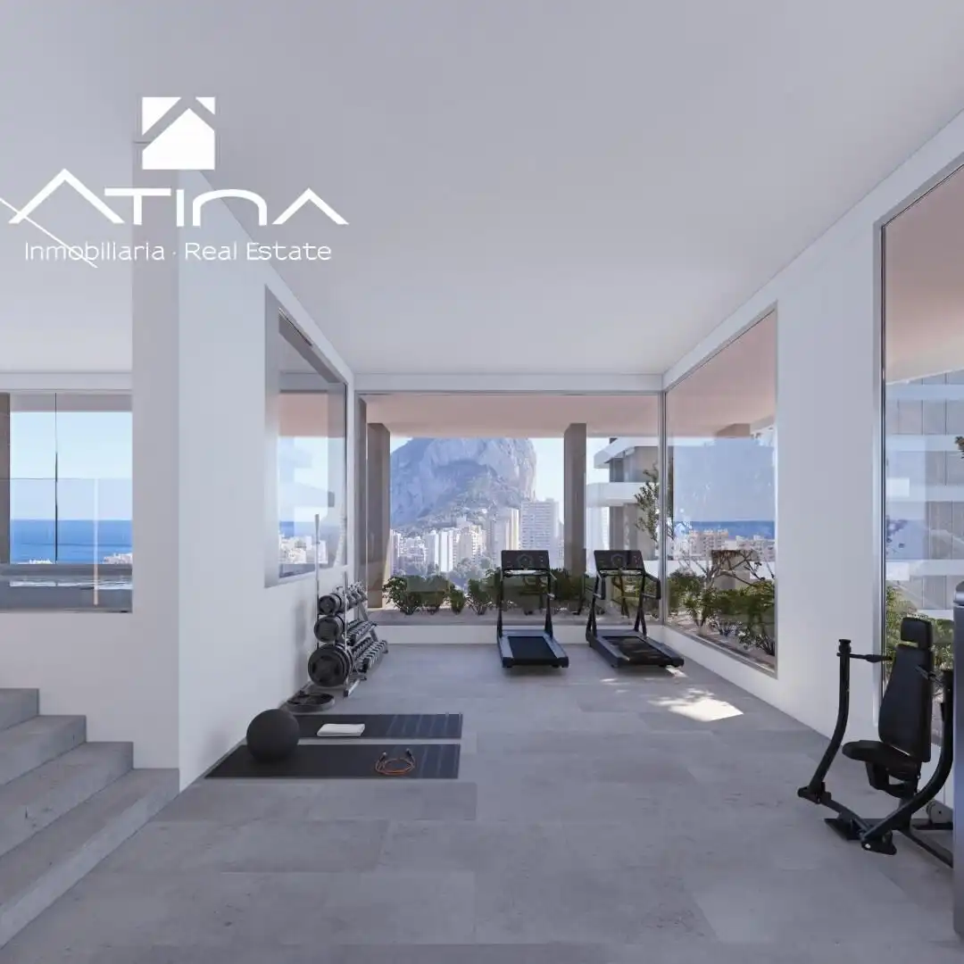 Außenansicht von Wohnungen zum Verkauf in Calpe / Calp mit Klimaanlage, Privatgarten und Terrasse