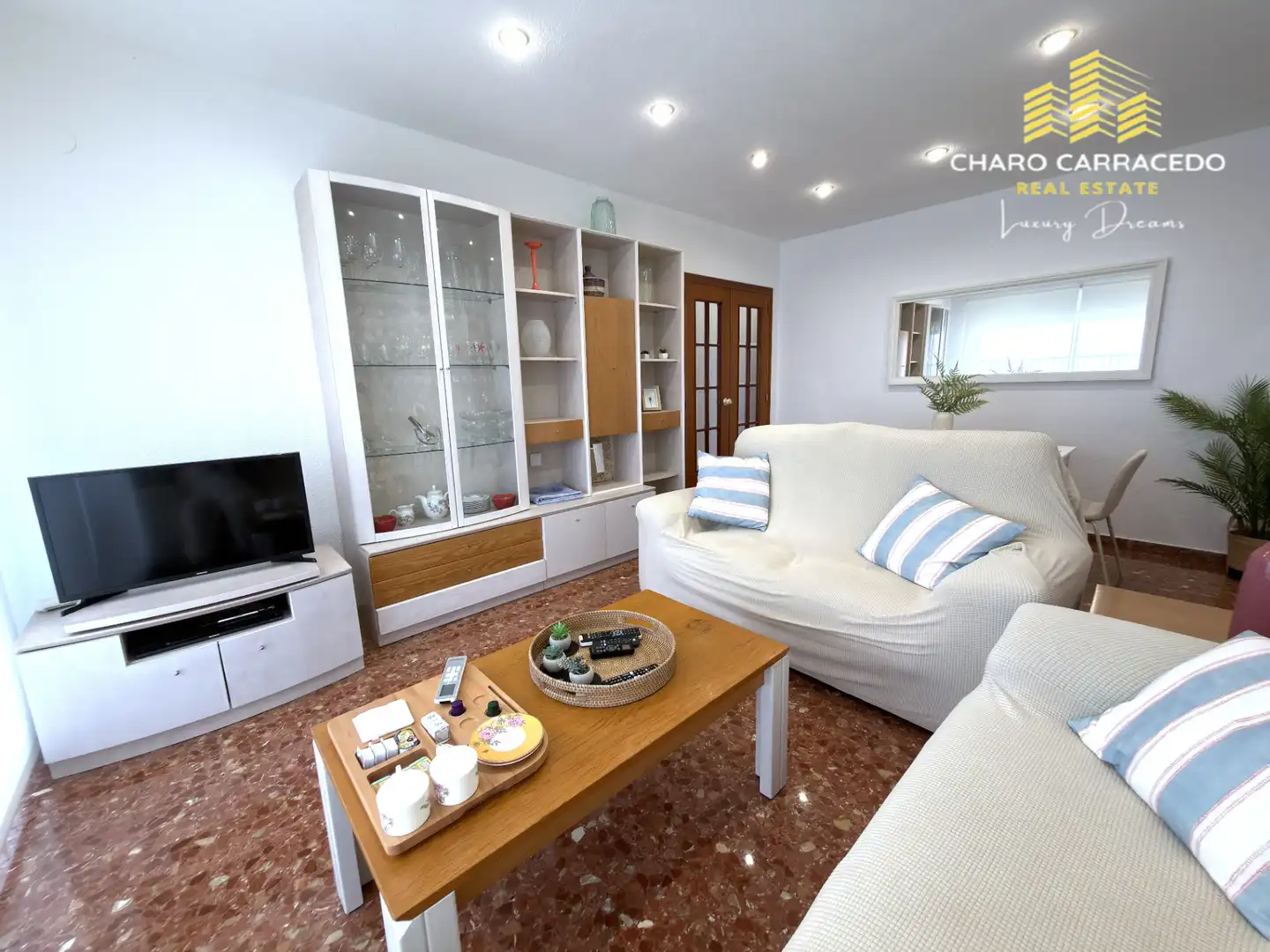Sala d'estar de Pis de lloguer en Valencia amb Aire condicionat, Jardí privat i Terrassa