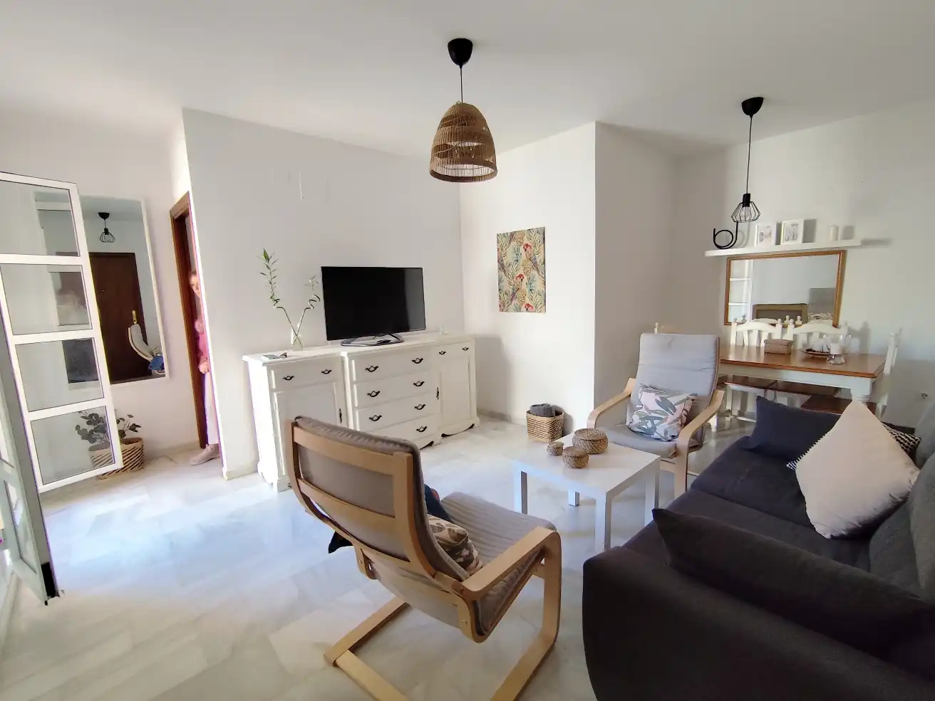 Sala de estar de Piso de alquiler en Sanlúcar de Barrameda con Aire acondicionado, Calefacción y Terraza