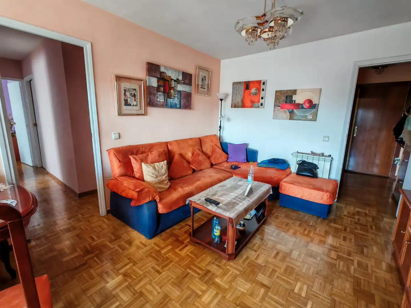 Sala d'estar de Pis en venda en Móstoles amb Calefacció, Parquet i Terrassa