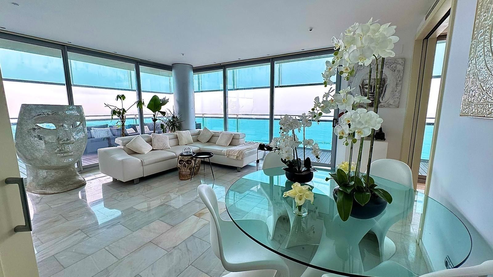 Sala d'estar de Pis en venda en  Barcelona Capital amb Aire condicionat, Jardí privat i Terrassa