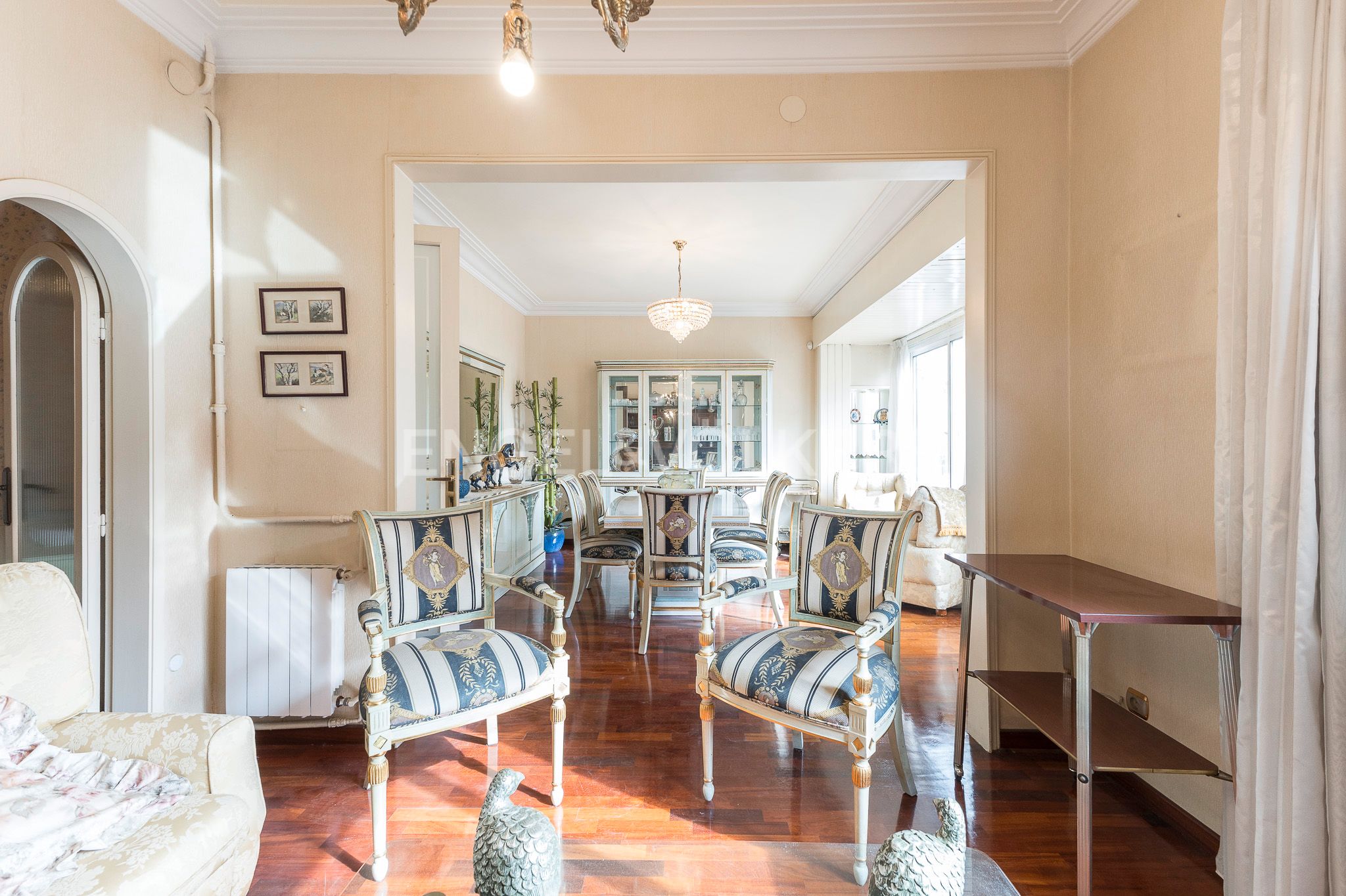 Dining room of Apartment for sale in  Barcelona Capital  with Heating, Parquet flooring and Furnished