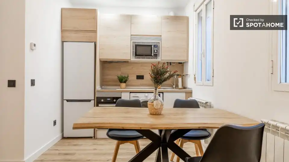 Kitchen of Flat for rent in Madrid  with Air Conditioner, Heating and Furnished