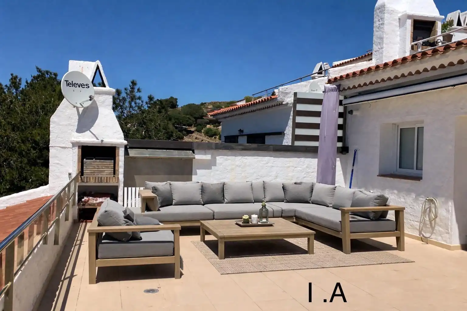 Terrasse von Maisonette zum Verkauf in Roses mit Terrasse, Schwimmbad und Ofen