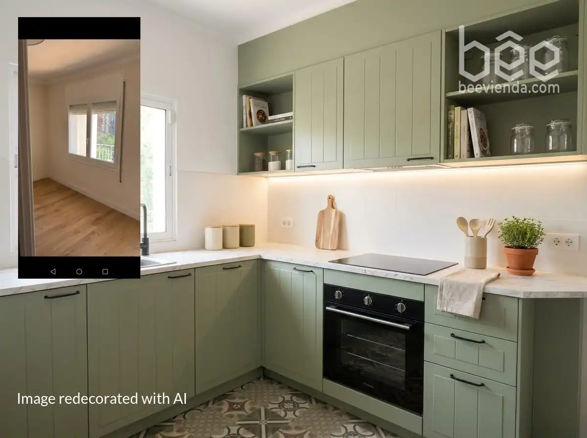 Cocina de Piso en venta en Girona con Parquet, Horno y Balcón