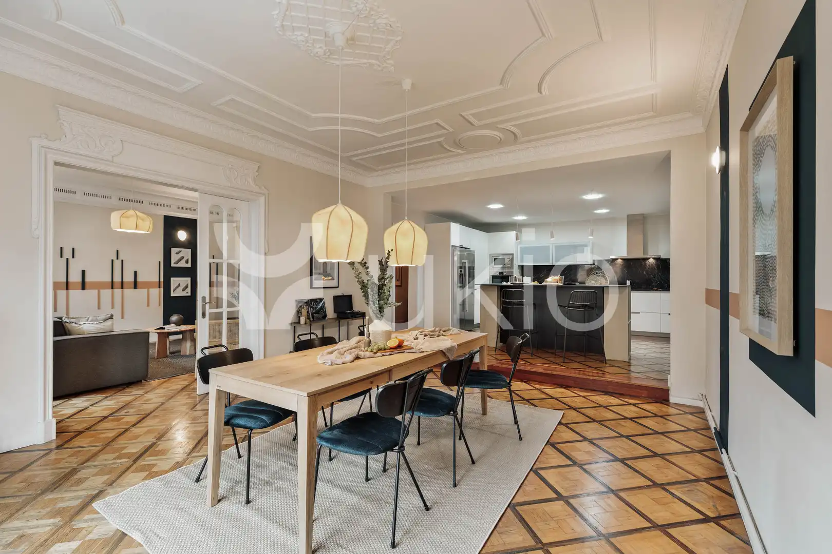 Dining room of Apartments for rent in Barcelona  with Air Conditioner, Heating and Furnished