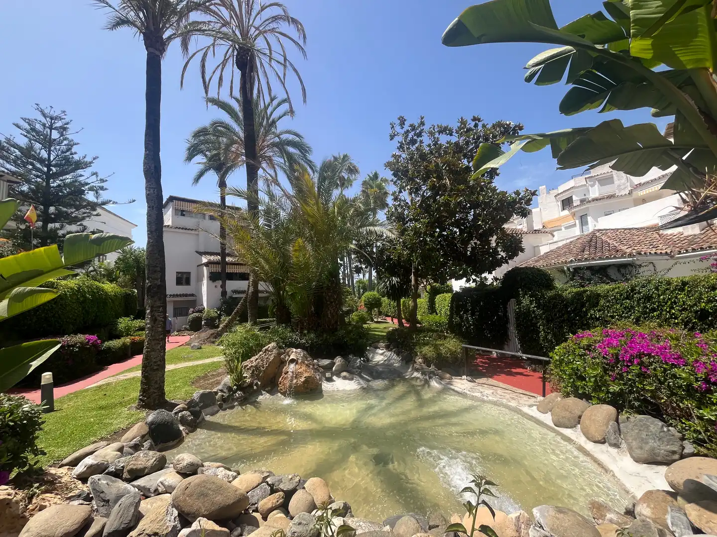 Garden of Flat for rent in Marbella  with Air Conditioner, Heating and Furnished