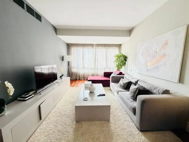 Living room of Apartments for rent in Madrid  with Air Conditioner, Private garden and Parquet flooring