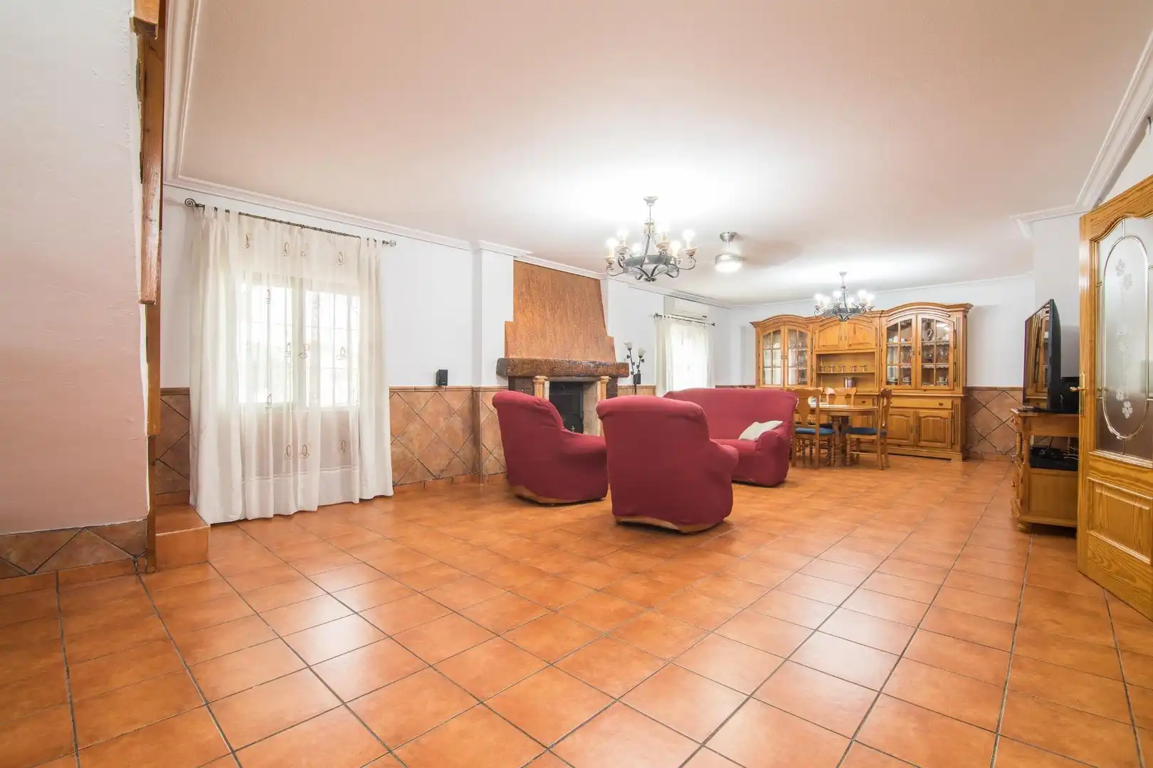 Sala d'estar de Casa o xalet en venda en Elche / Elx amb Aire condicionat, Jardí privat i Terrassa