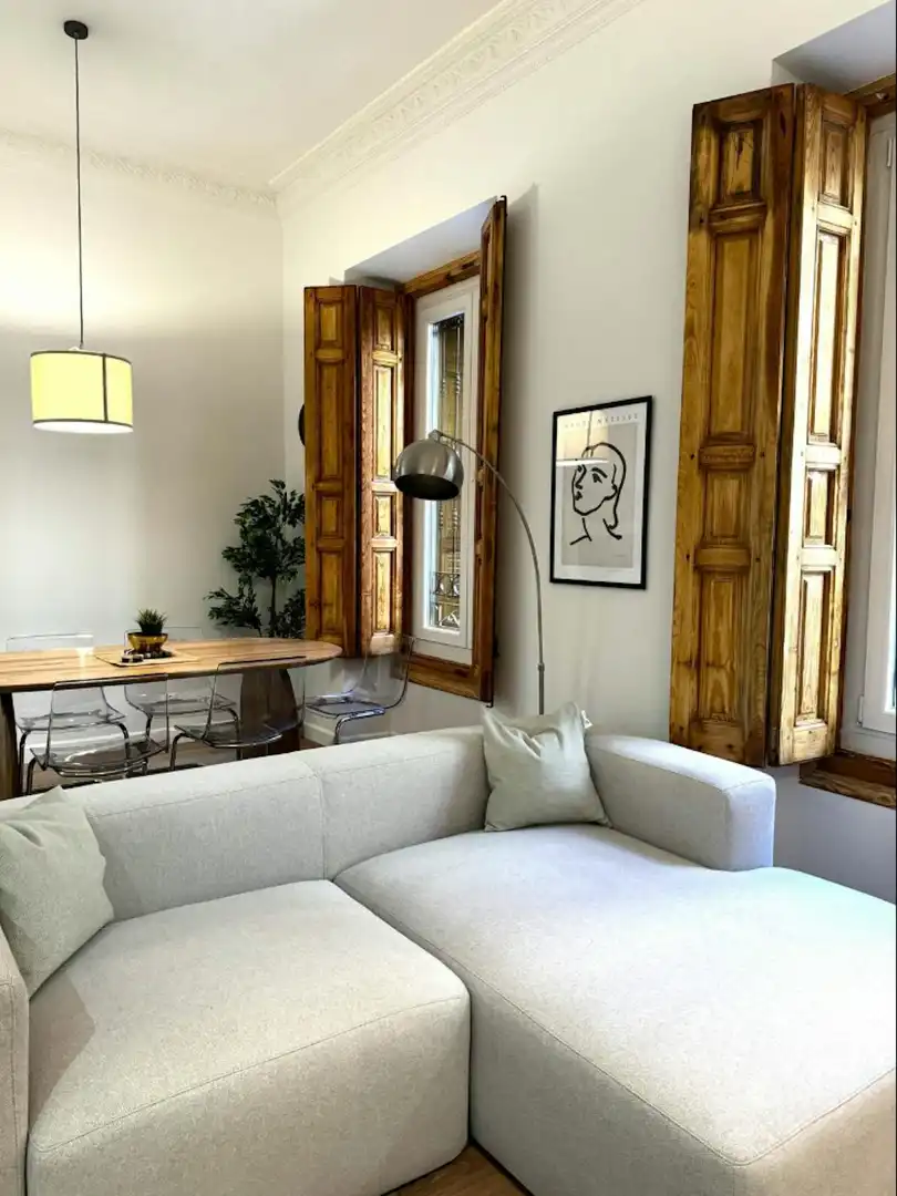 Wohnzimmer von Wohnung zur Miete in Madrid mit Klimaanlage, Heizung und Möbliert