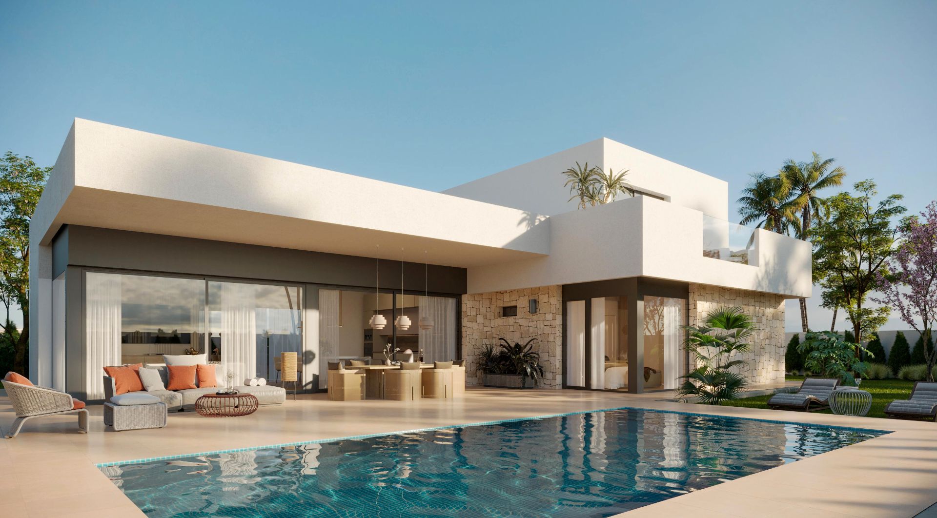 Vista exterior de Casa o xalet en venda en Aspe amb Aire condicionat, Jardí privat i Terrassa