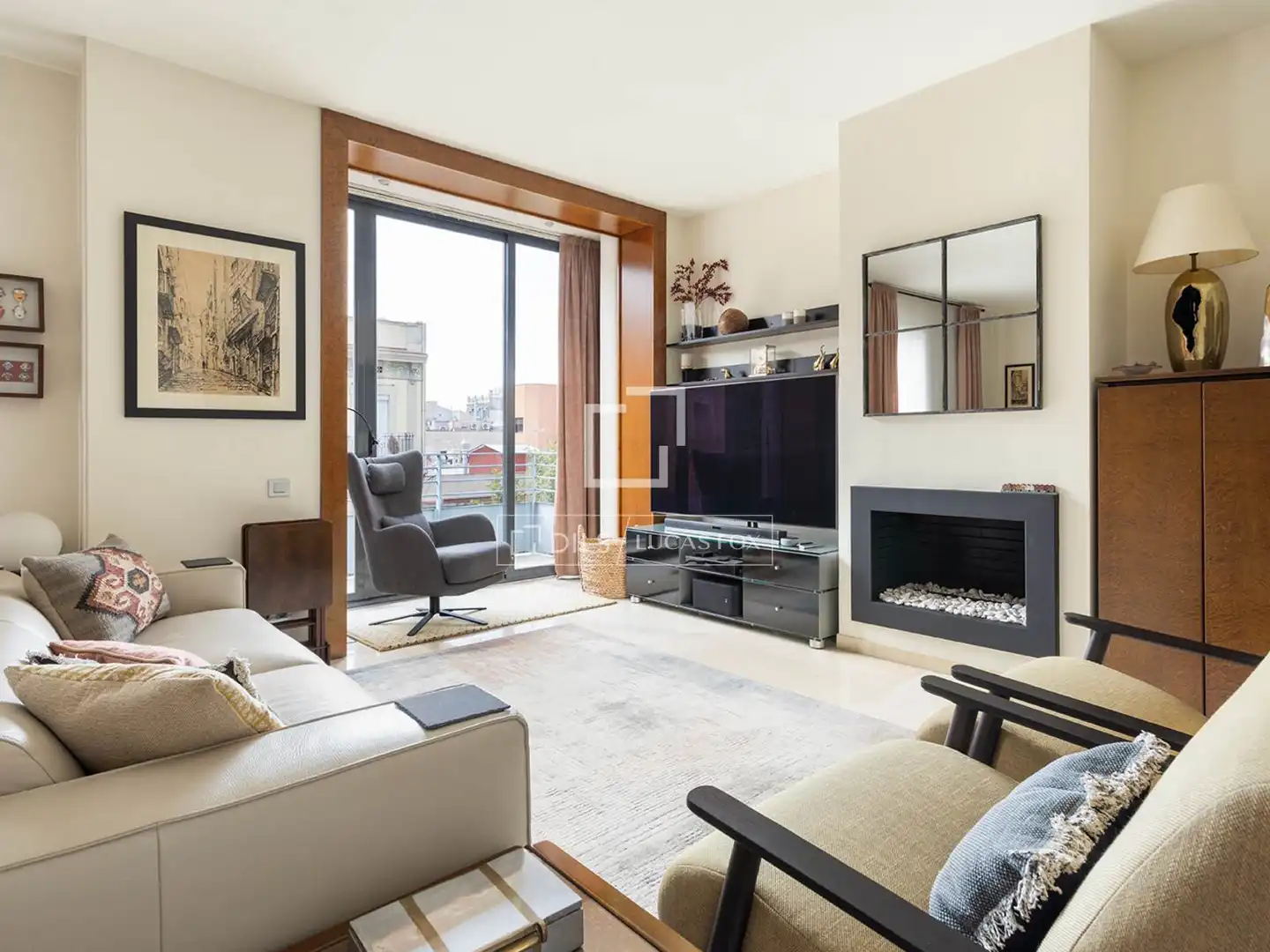 Sala d'estar de Àtic en venda en Barcelona amb Aire condicionat, Calefacció i Terrassa