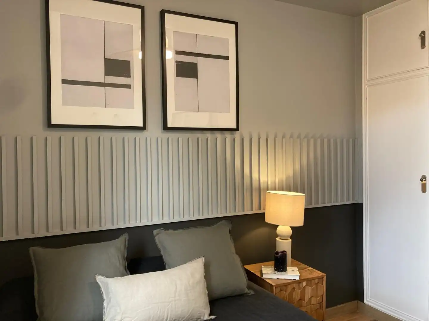 Dormitori de Apartament de lloguer en Madrid amb Aire condicionat, Calefacció i Moblat