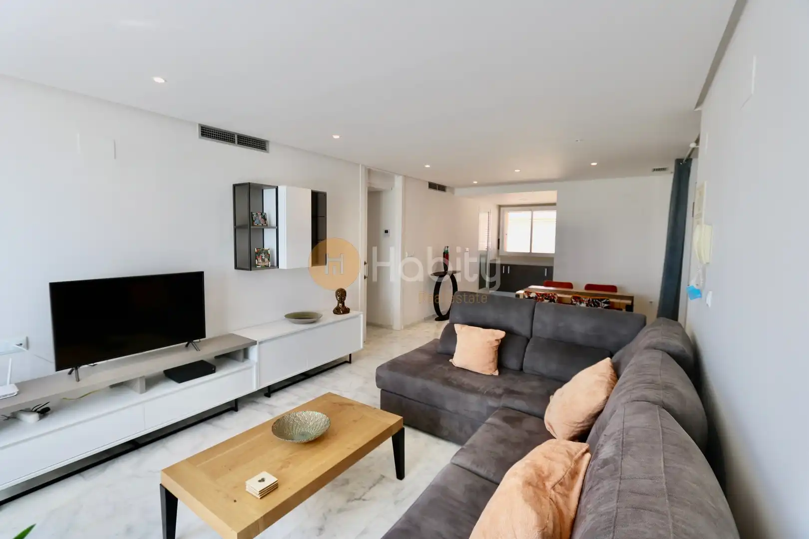 Sala de estar de Ático en venta en Fuente Álamo de Murcia con Aire acondicionado, Calefacción y Terraza