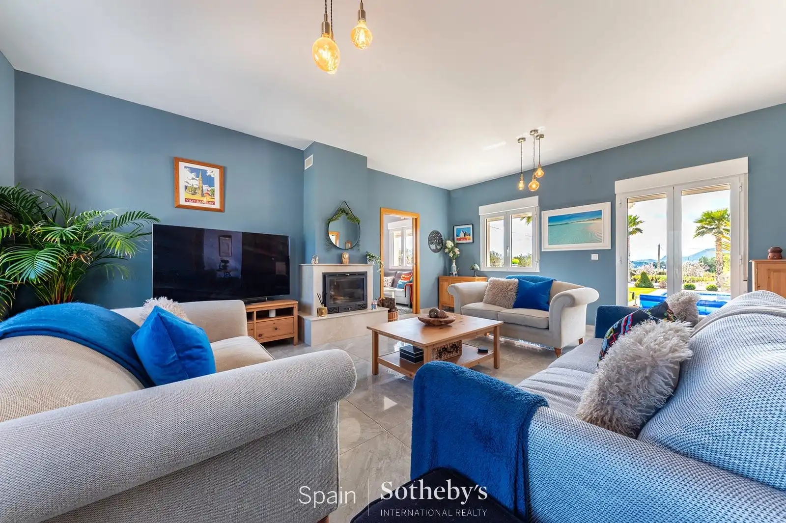 Sala de estar de Casa o chalet en venta en Sax con Aire acondicionado, Calefacción y Jardín privado