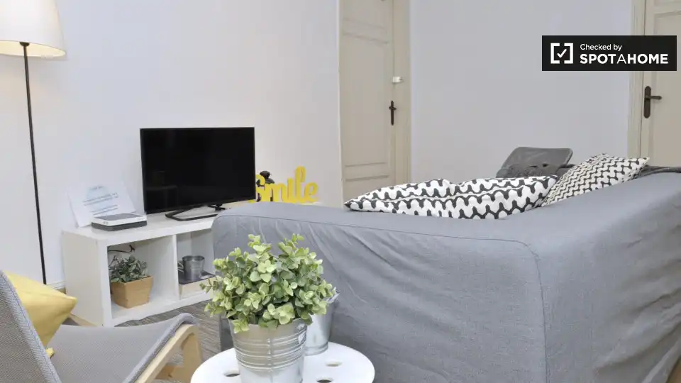 Sala d'estar de Pis de lloguer en Barcelona amb Aire condicionat, Calefacció i Moblat