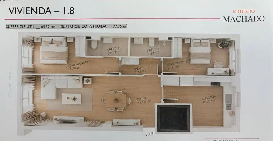 Piso con ascensor en venta en Antonio Machado