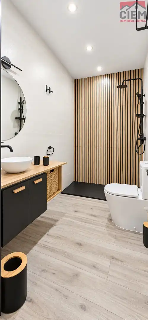 Bany de Apartament de lloguer en Miajadas amb Aire condicionat, Moblat i Forn