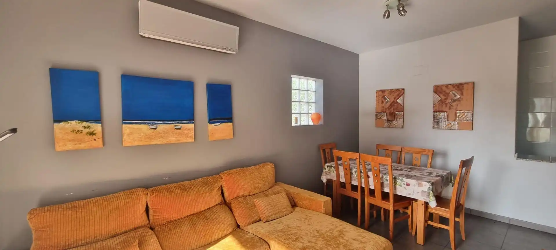 Sala d'estar de Apartament en venda en Alcalà de Xivert amb Aire condicionat, Jardí privat i Terrassa