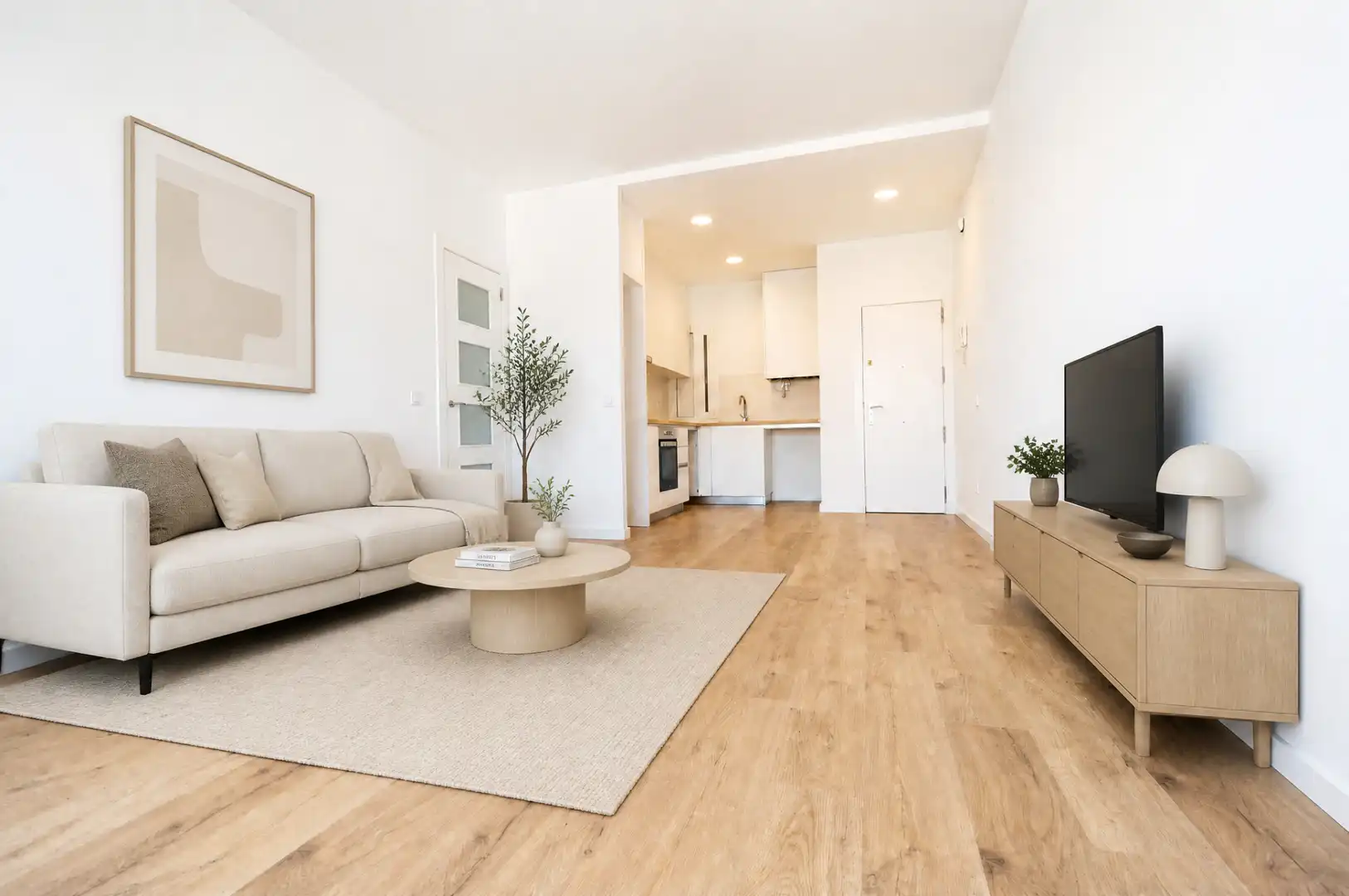 Sala de estar de Piso en venta en Barcelona con Parquet, Horno y Balcón