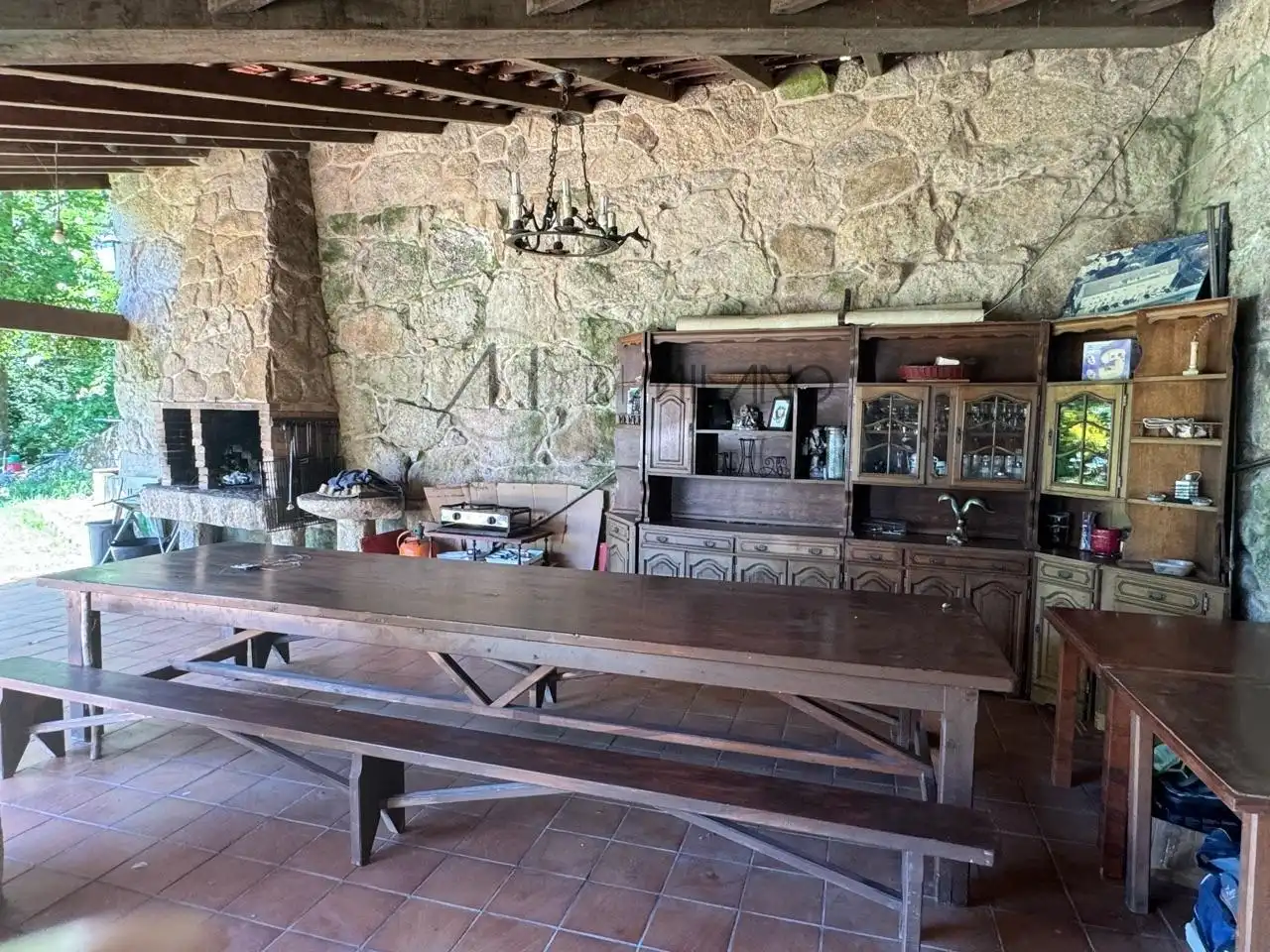 Menjador de Casa o xalet en venda en Moaña amb Calefacció, Jardí privat i Terrassa