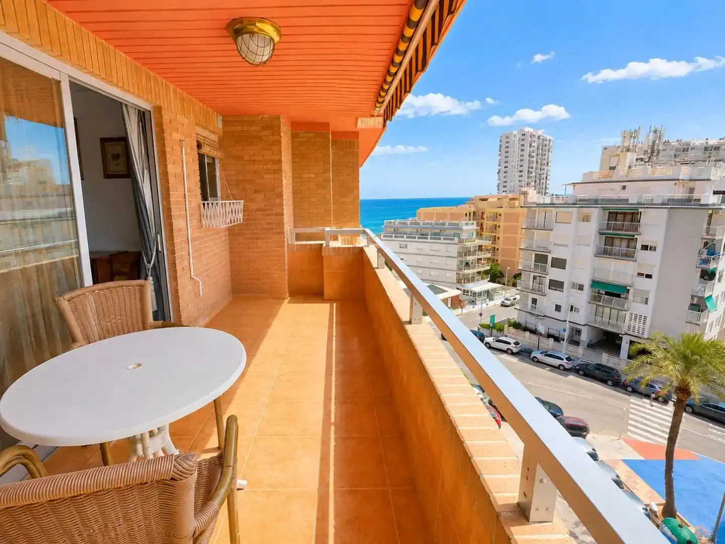 Terrasse von Wohnung zur Miete in Cullera mit Klimaanlage, Schwimmbad und Balkon