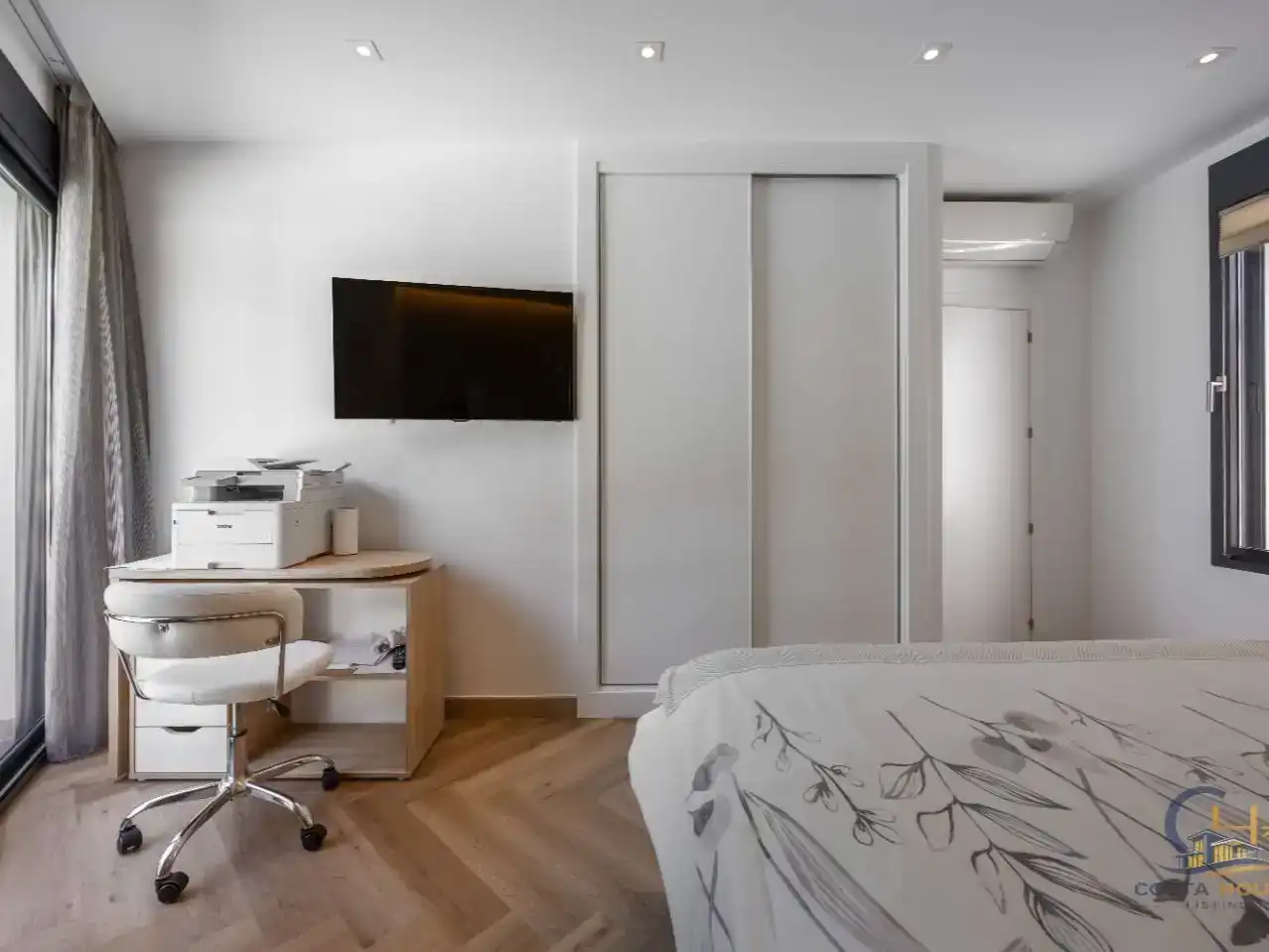 Schlafzimmer von Wohnung zum Verkauf in Moraira mit Klimaanlage, Schwimmbad und Balkon