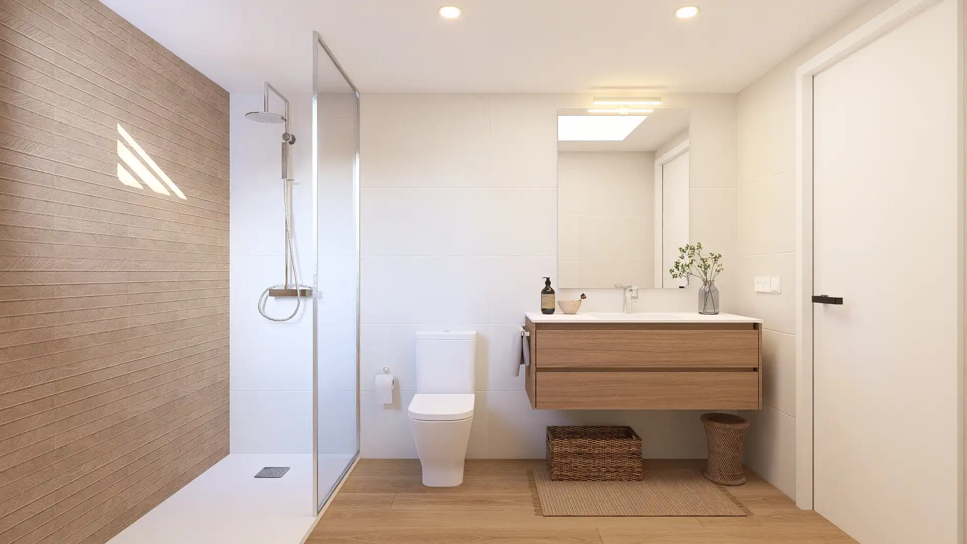 Badezimmer von Erdgeschoss zum Verkauf in La Garriga mit Klimaanlage, Heizung und Parkett
