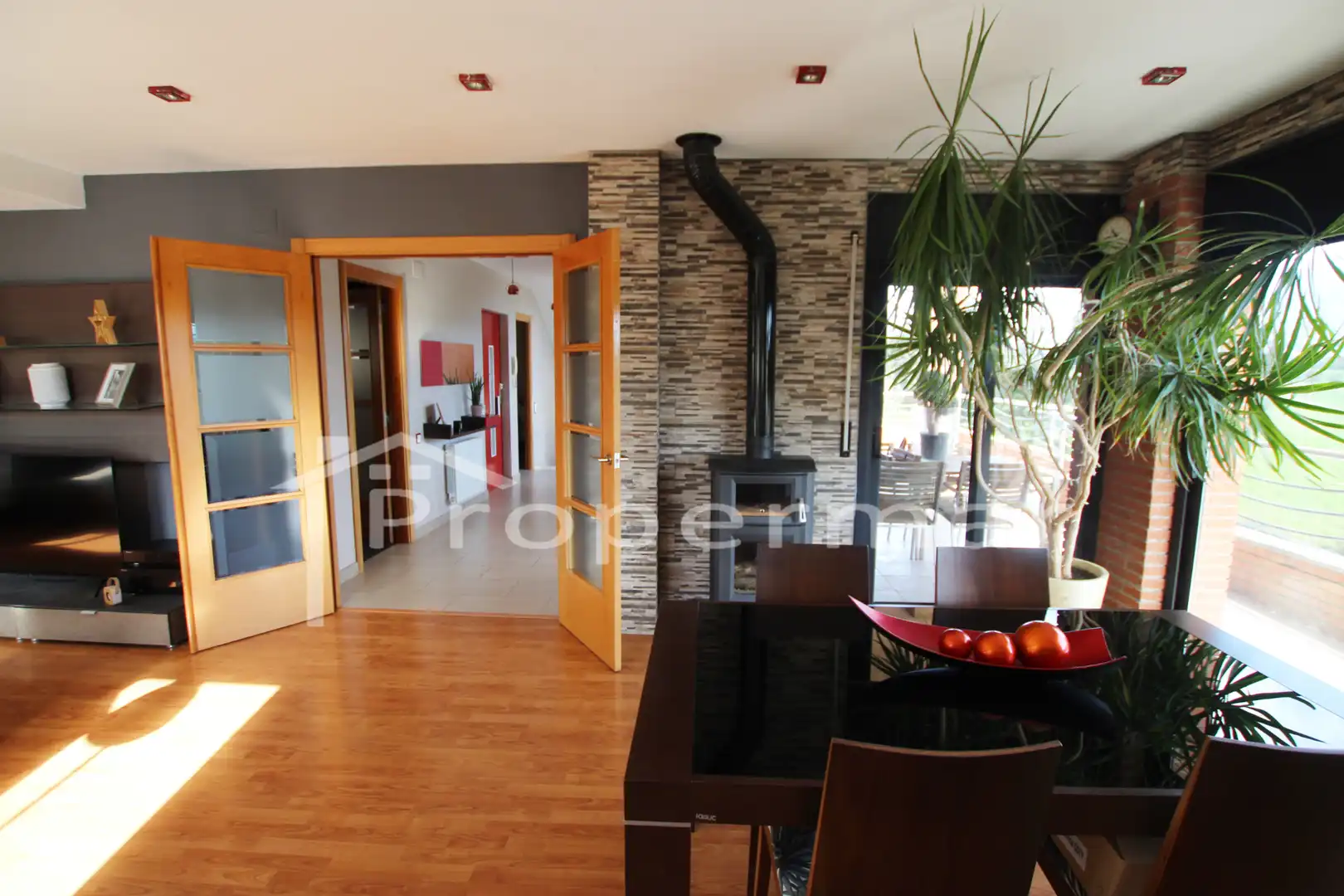 Wohnzimmer von Haus oder Chalet zum Verkauf in Sant Antoni de Vilamajor mit Klimaanlage, Heizung und Privatgarten