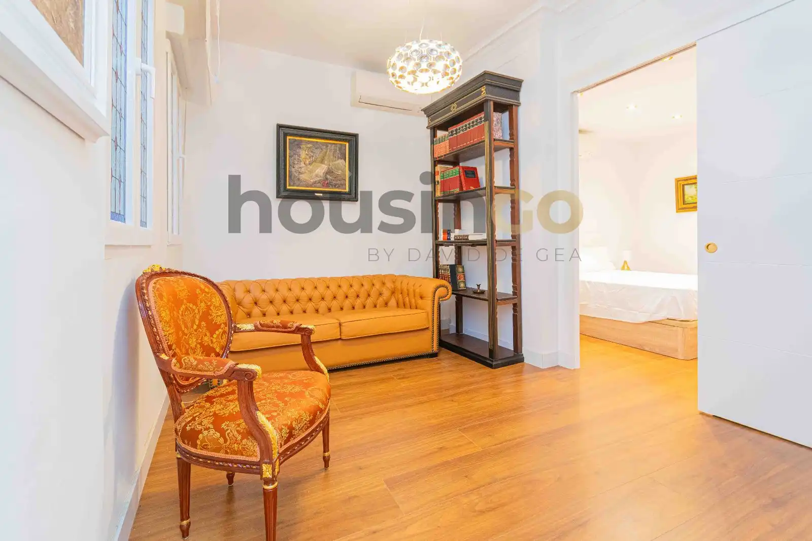 Living room of Flat for rent in Madrid  with Air Conditioner, Heating and Furnished
