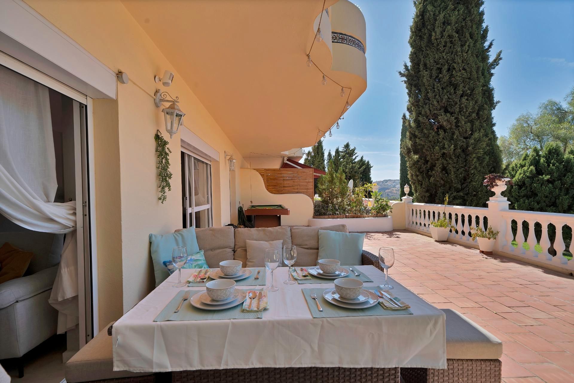 Terrace of Apartment for sale in Mijas  with Air Conditioner, Heating and Private garden