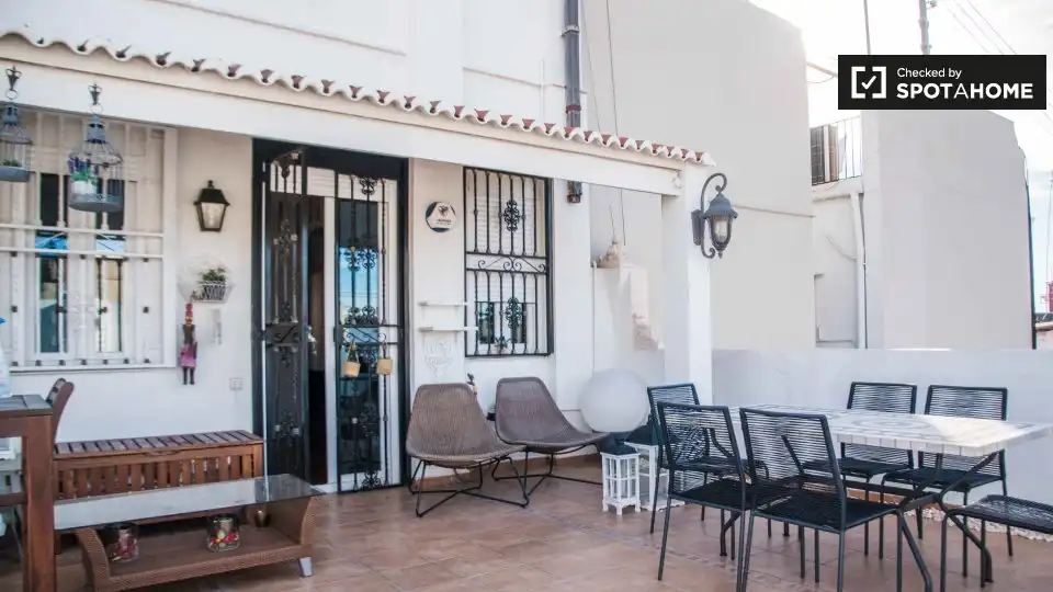 Terraza de Piso de alquiler en Valencia con Aire acondicionado, Calefacción y Amueblado