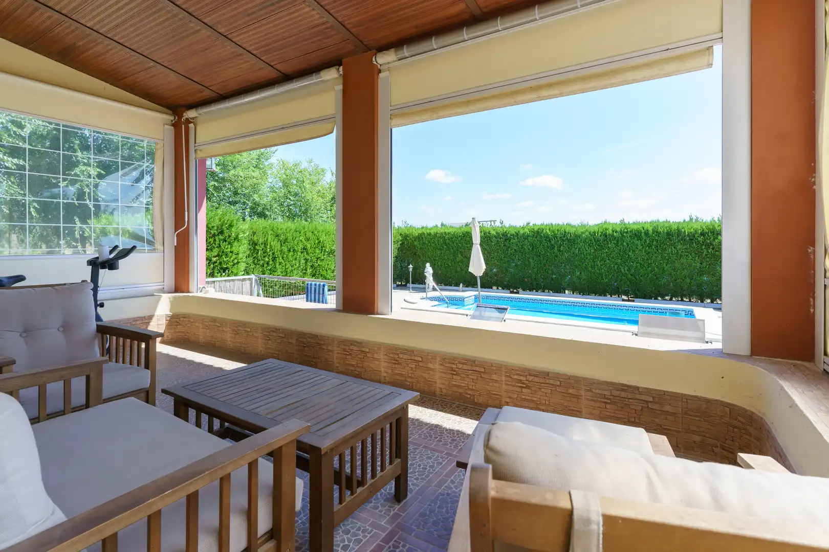 Terraza de Finca rústica en venta en La Palma del Condado con Jardín privado, Terraza y Piscina