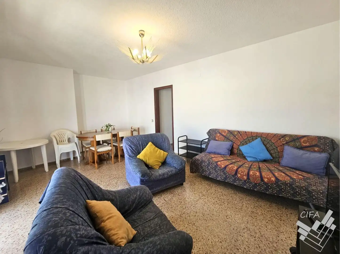 Living room of Flat for sale in Alcanar  with Air Conditioner, Terrace and Furnished