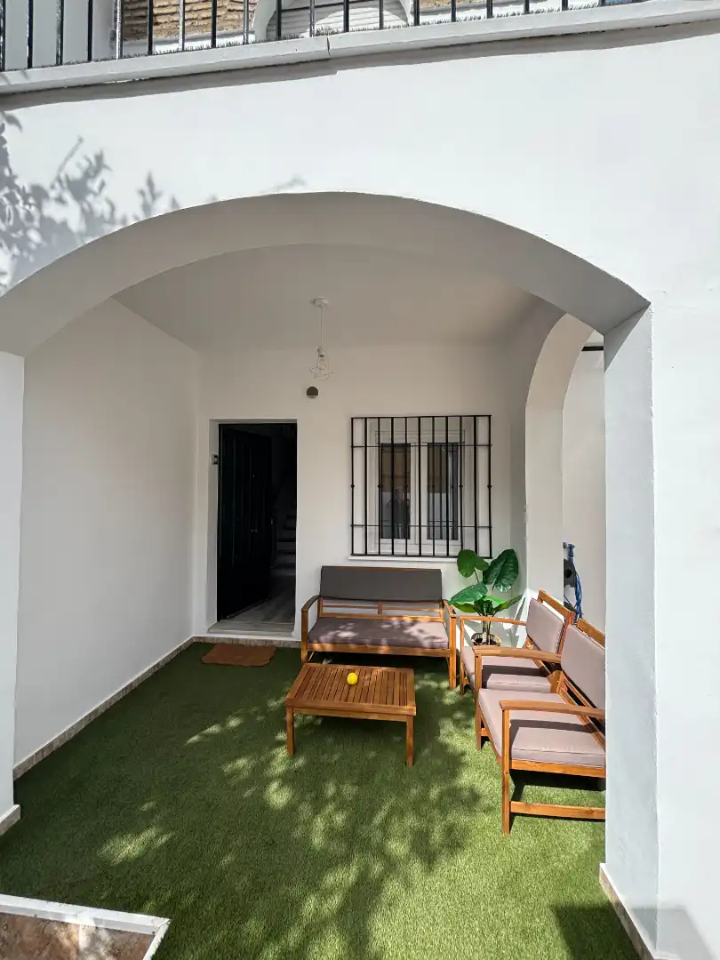 Terraza de Casa adosada en venta en Mairena del Aljarafe con Jardín privado, Parquet y Terraza
