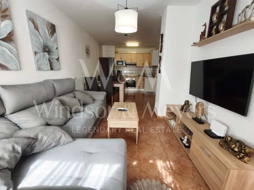Living room of Flat for rent in Eivissa  with Air Conditioner, Terrace and Furnished