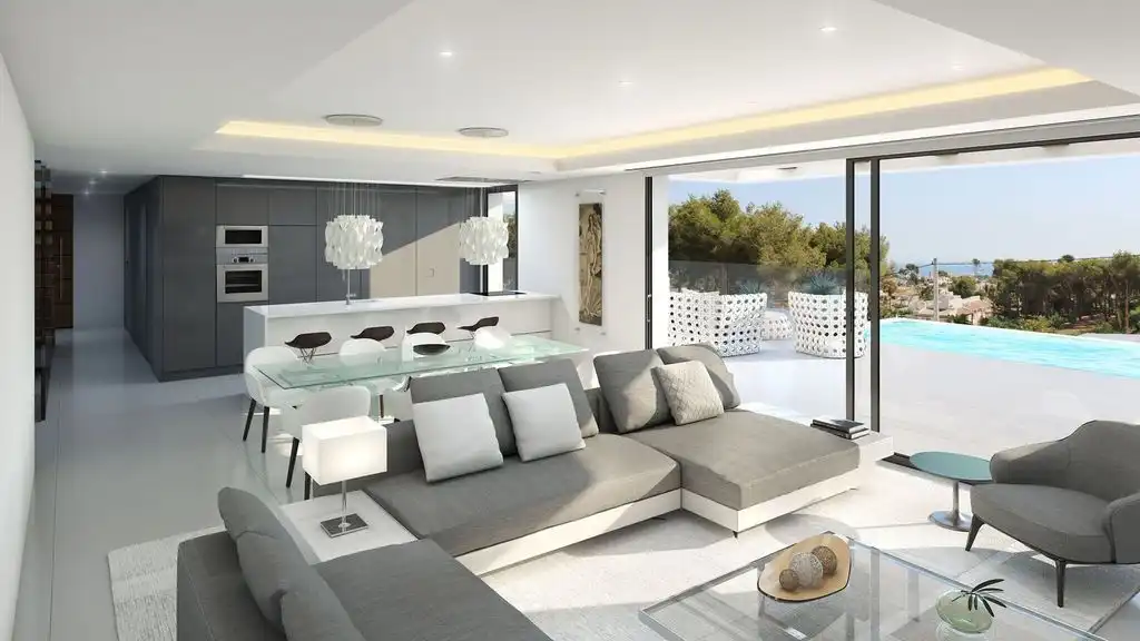 Living room of Houses for sale in Jávea / Xàbia  with Air Conditioner, Private garden and Storage room