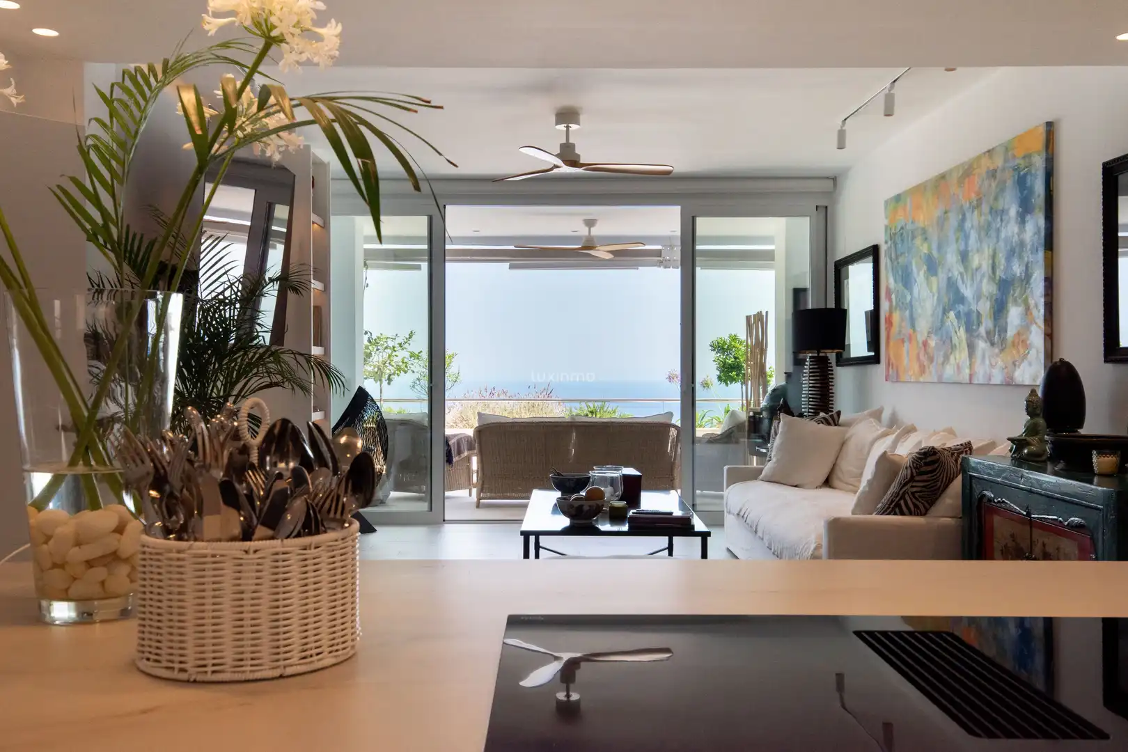 Sala de estar de Ático en venta en Altea con Aire acondicionado, Jardín privado y Terraza