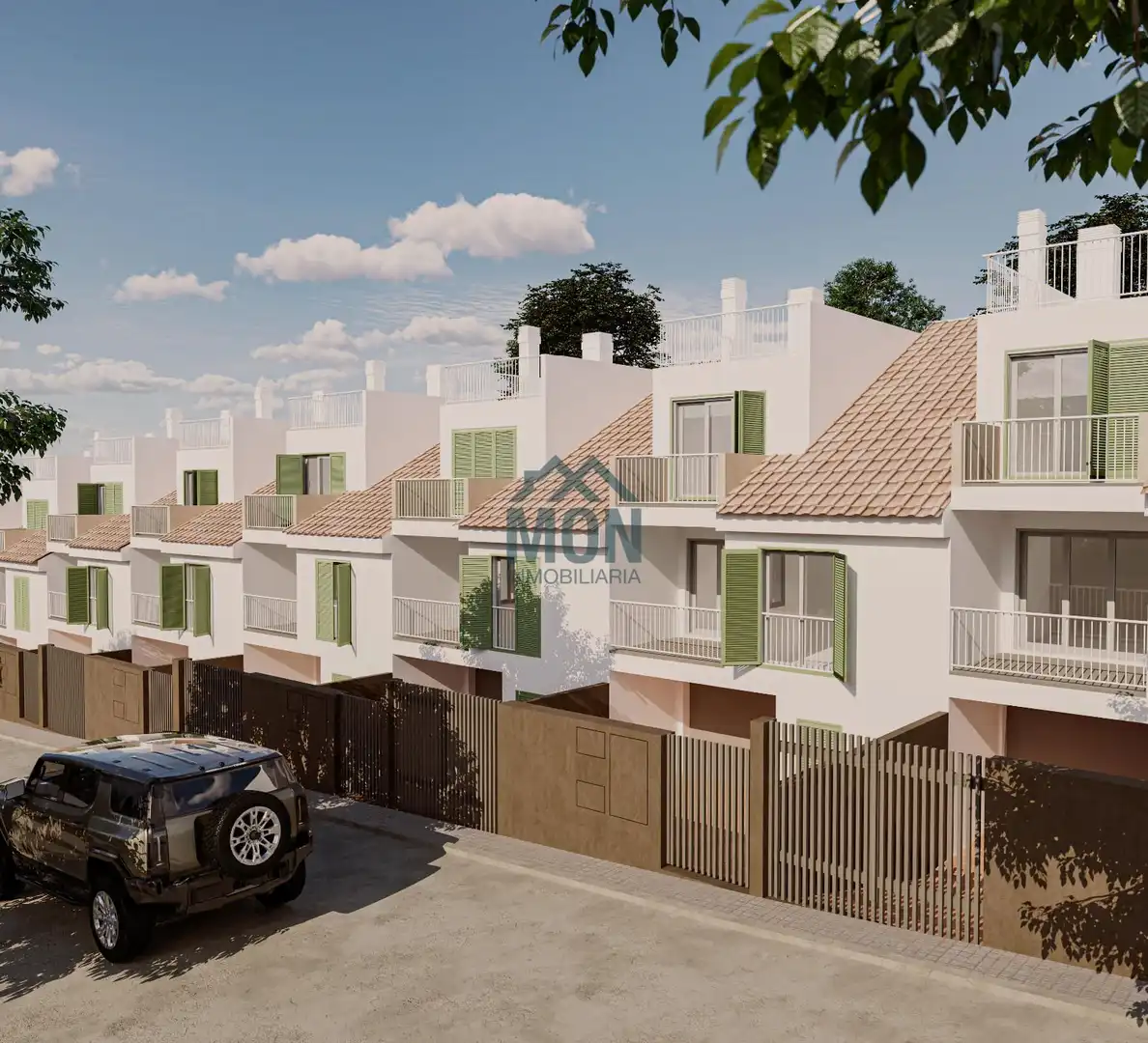 Außenansicht von Einfamilien-Reihenhaus zum Verkauf in Dénia mit Klimaanlage, Heizung und Privatgarten