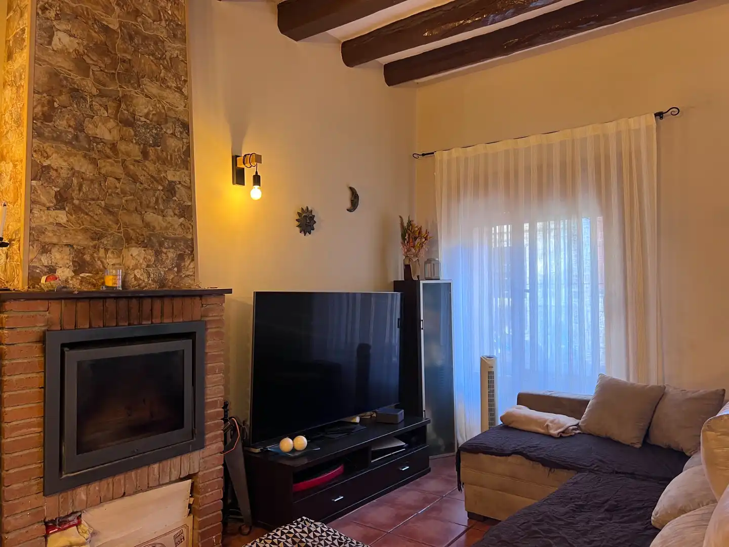 Wohnzimmer von Haus oder Chalet zum Verkauf in Vilassar de Dalt mit Terrasse und Ofen