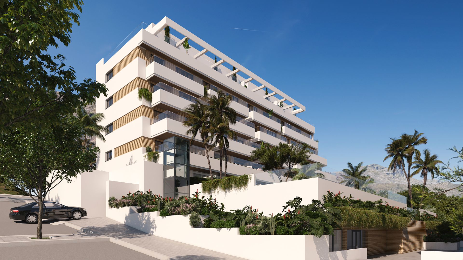 Vista exterior de Pis en venda en Torremolinos amb Aire condicionat, Jardí privat i Terrassa