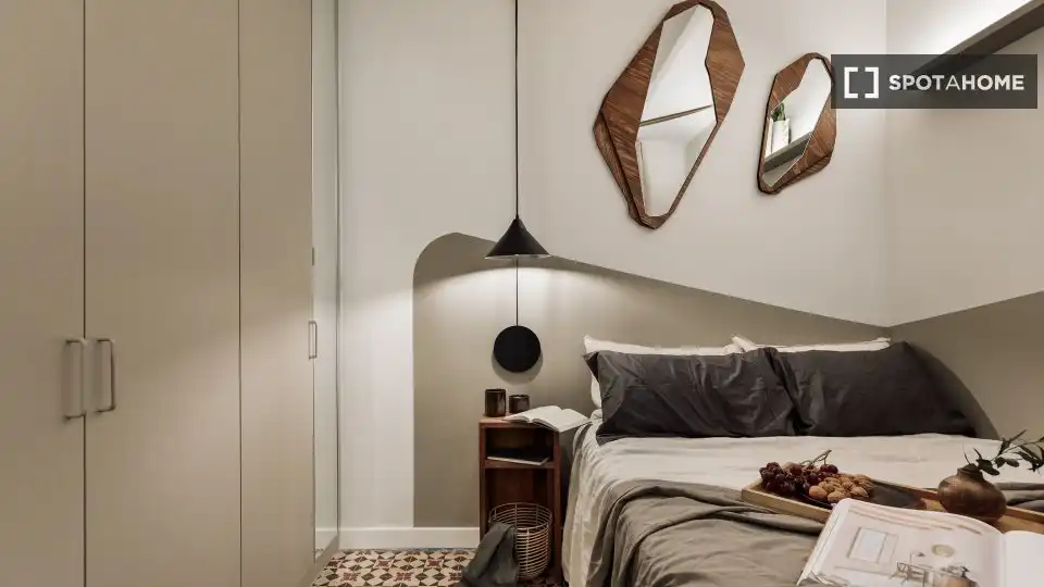 Schlafzimmer von Wohnung zur Miete in Barcelona mit Klimaanlage, Heizung und Möbliert