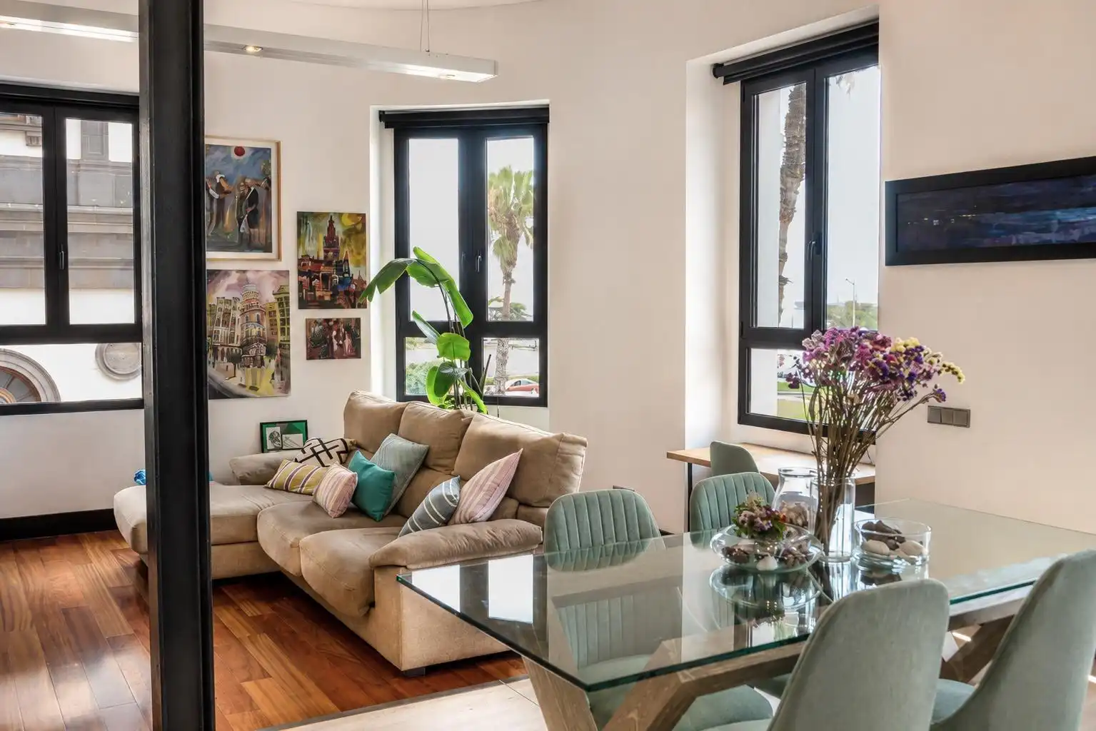 Sala de estar de Apartamento en venta en Las Palmas de Gran Canaria con Aire acondicionado, Parquet y Trastero