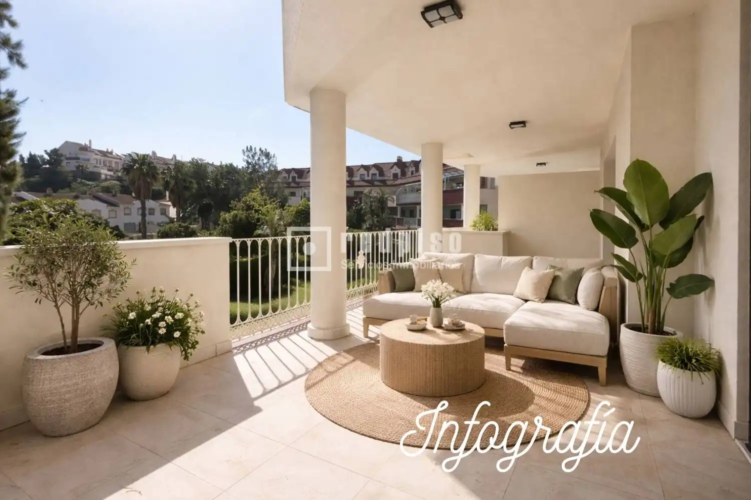 Terrace of Flat for sale in Benalmádena  with Air Conditioner, Heating and Private garden
