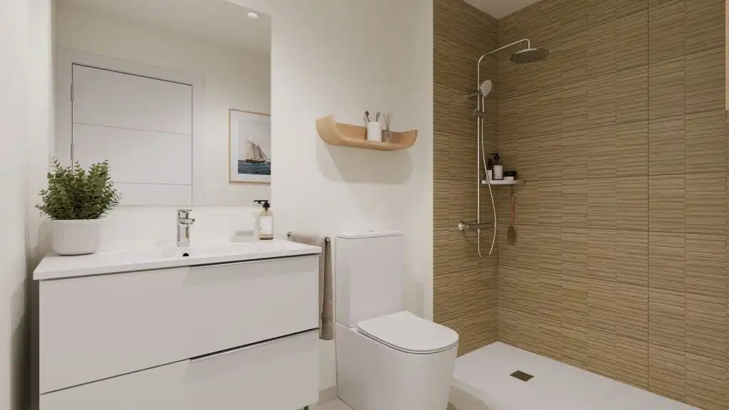 Baño de Apartamento en venta en Benalmádena con Aire acondicionado, Calefacción y Terraza