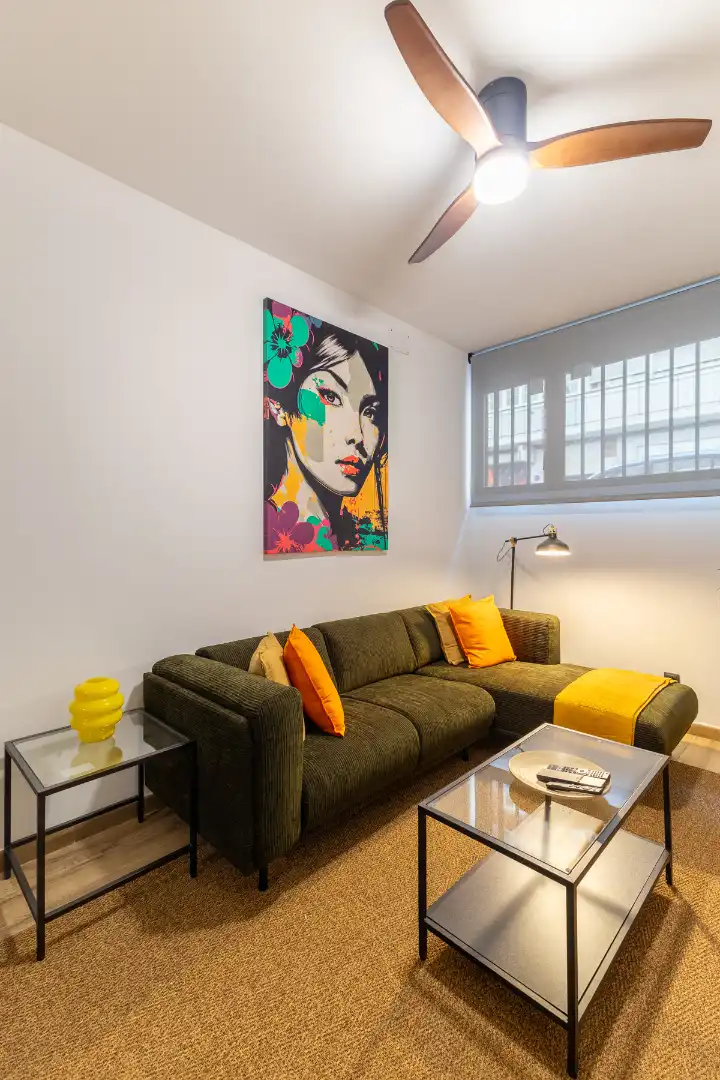 Sala d'estar de Apartament de lloguer en Madrid amb Aire condicionat, Calefacció i Moblat